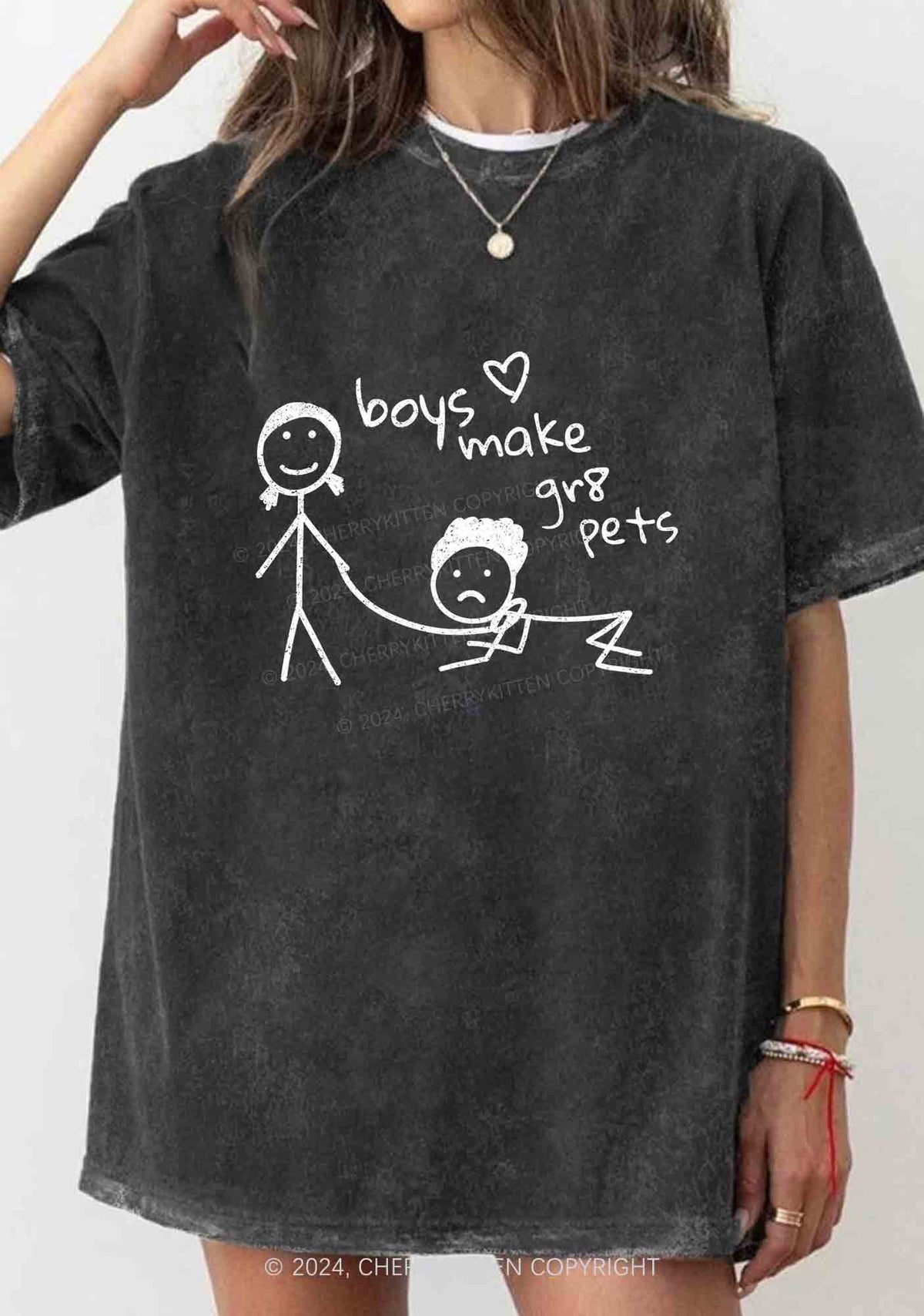 Boys Make Gr8 Pets Y2K Washed Tee Cherrykitten