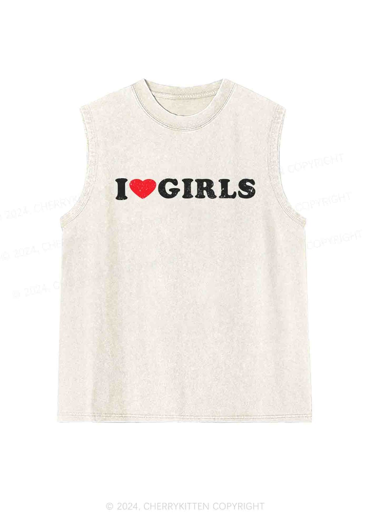 I Love Girls Y2K Washed Tank Cherrykitten