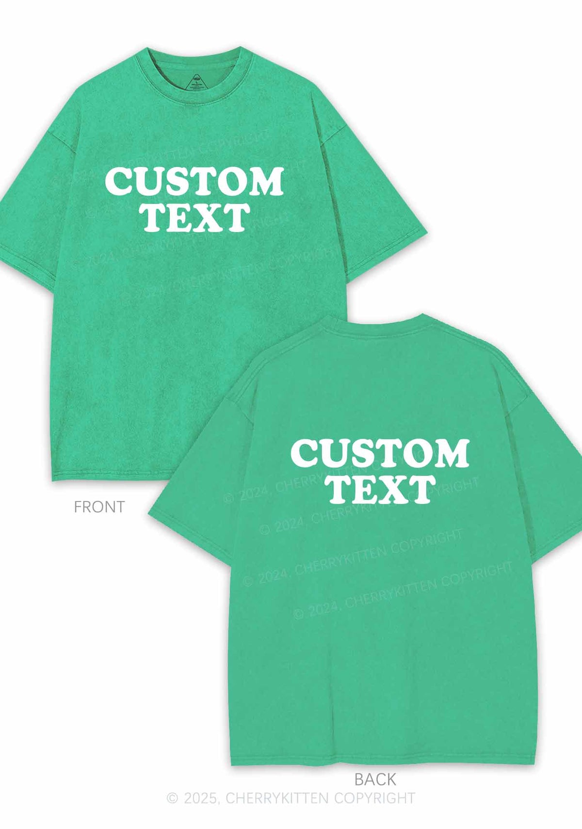 Custom Personalized Text Two Sides Y2K Shirts Washed Tee Cherrykitten