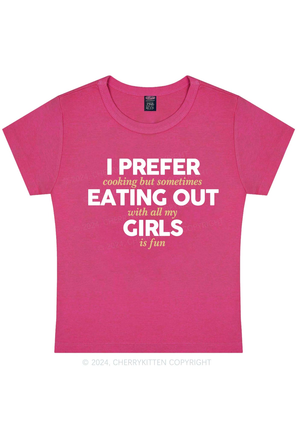 Prefer Eating Out Girls Y2K Baby Tee Cherrykitten