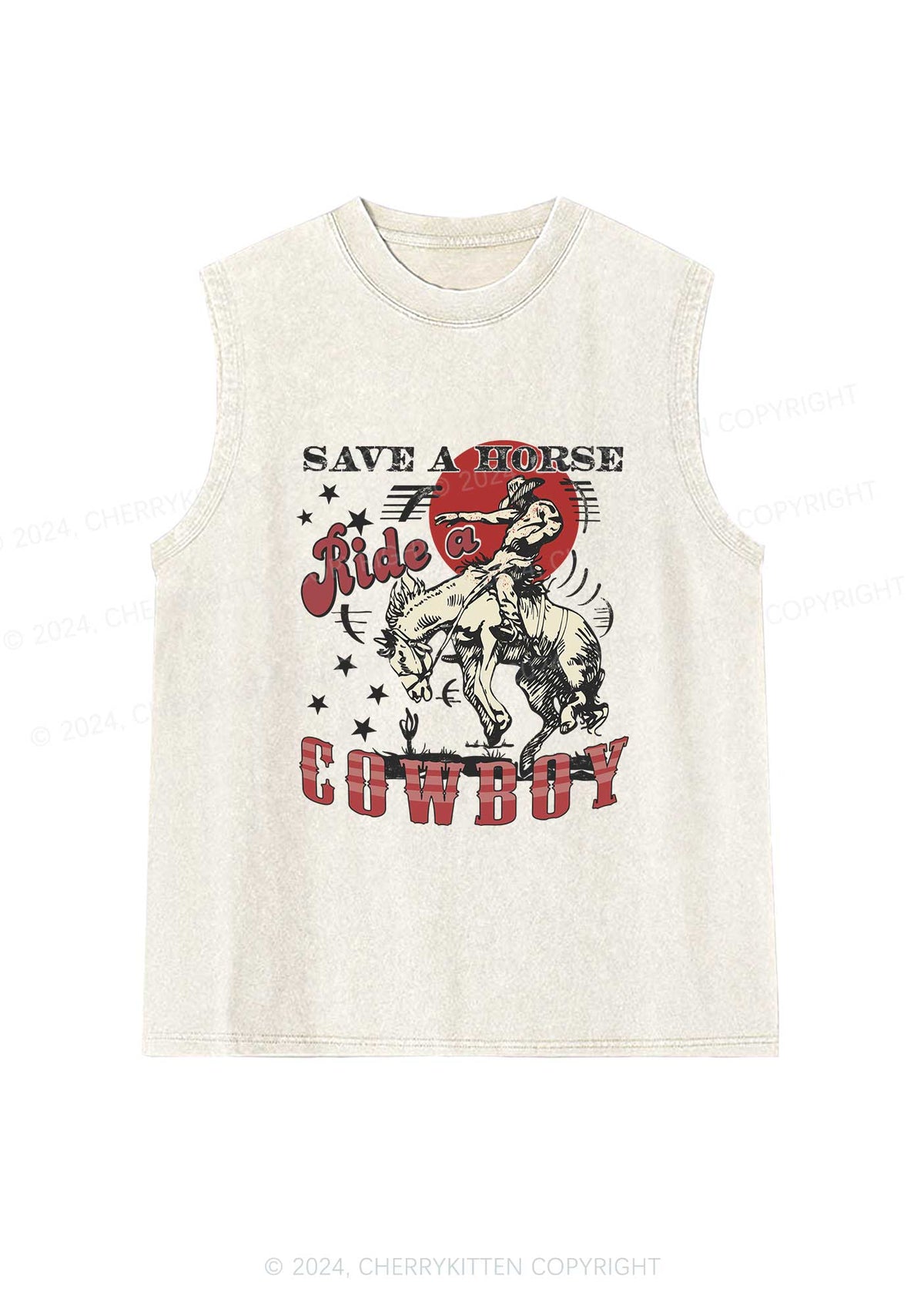 Ride A Cowboy Y2K Washed Tank Cherrykitten