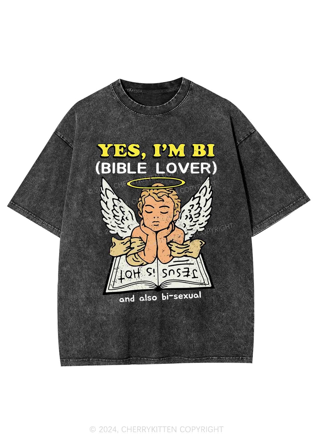 Bible Lover Y2K Washed Tee Cherrykitten