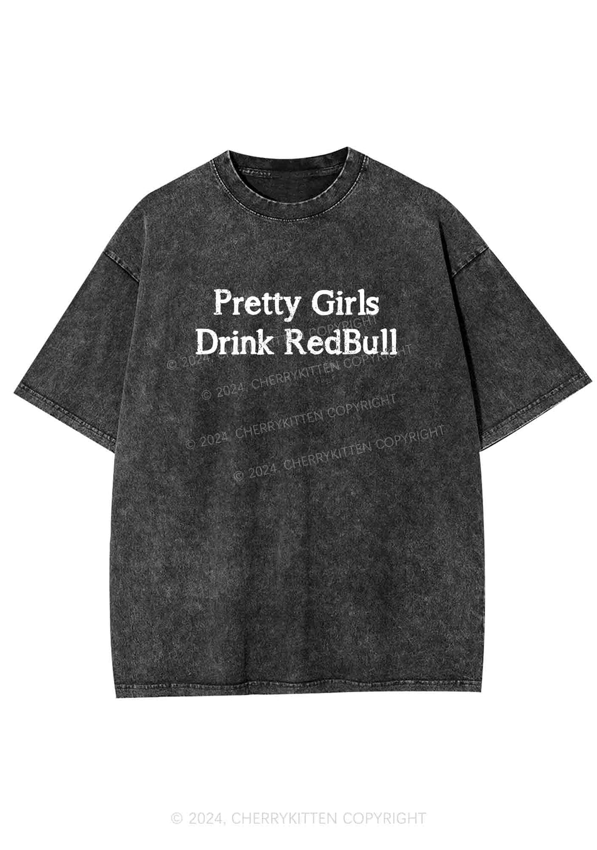Pretty Girls Drink Red Y2K Washed Tee Cherrykitten