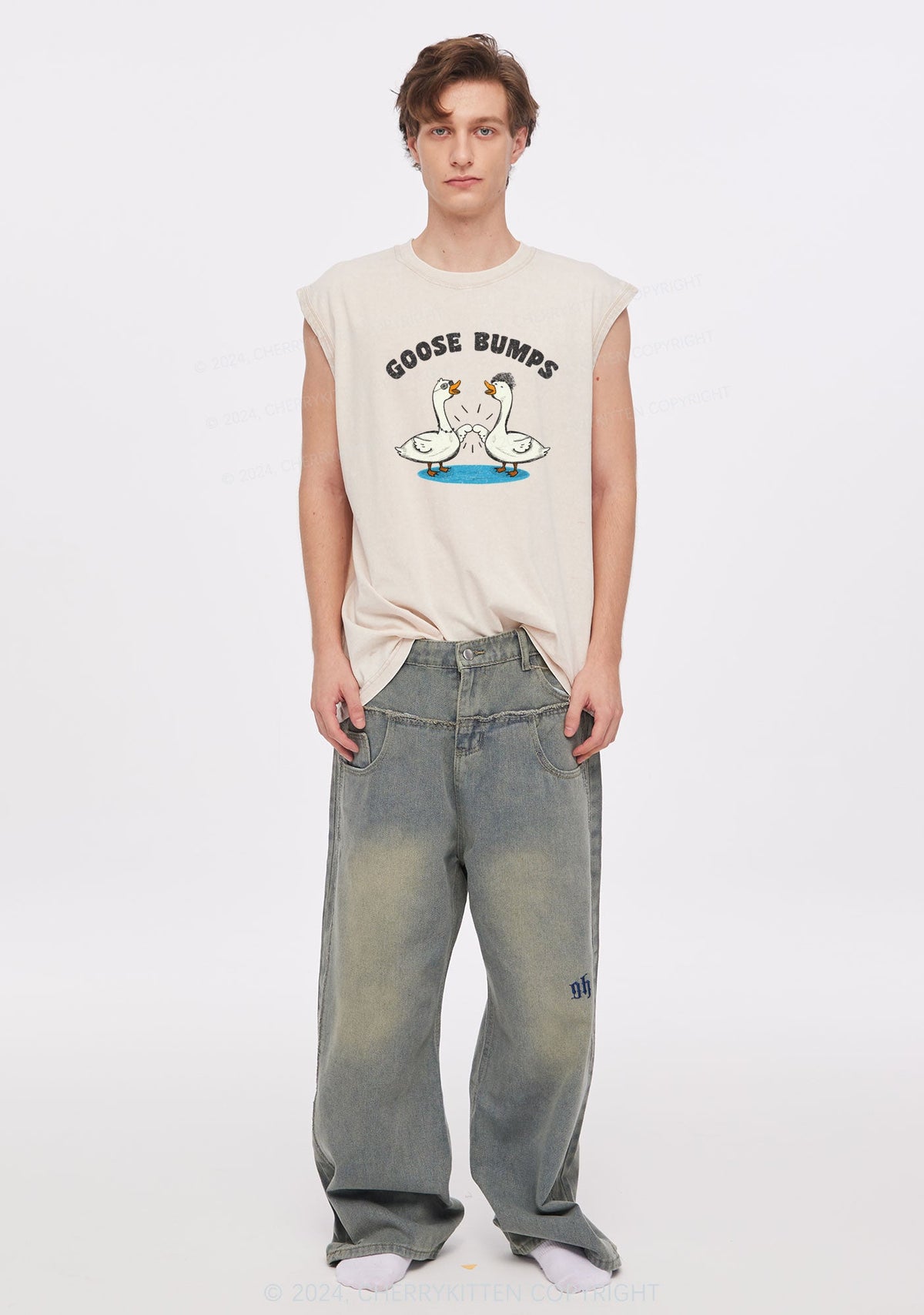 Goosebumps Duck Y2K Washed Tank Cherrykitten