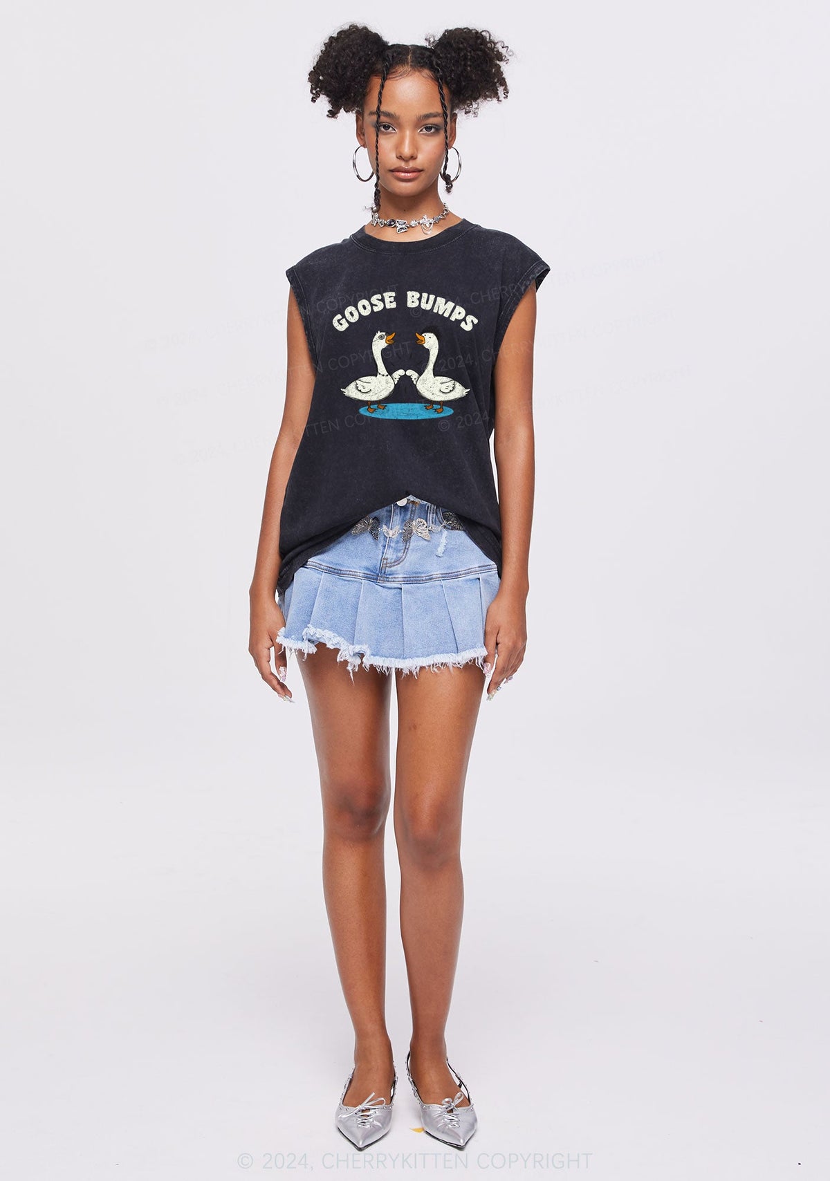 Goosebumps Duck Y2K Washed Tank Cherrykitten