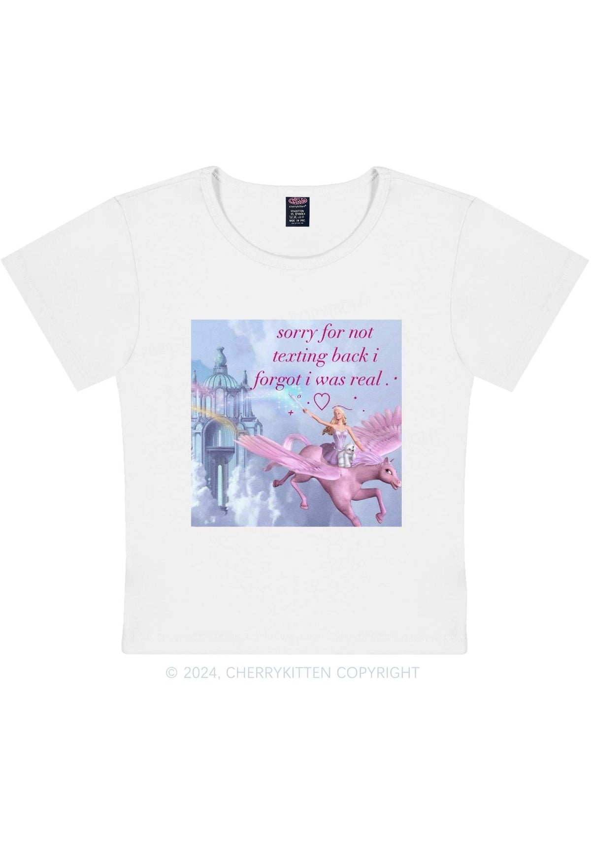 Sorry For Not Texting Back Y2K Baby Tee Cherrykitten