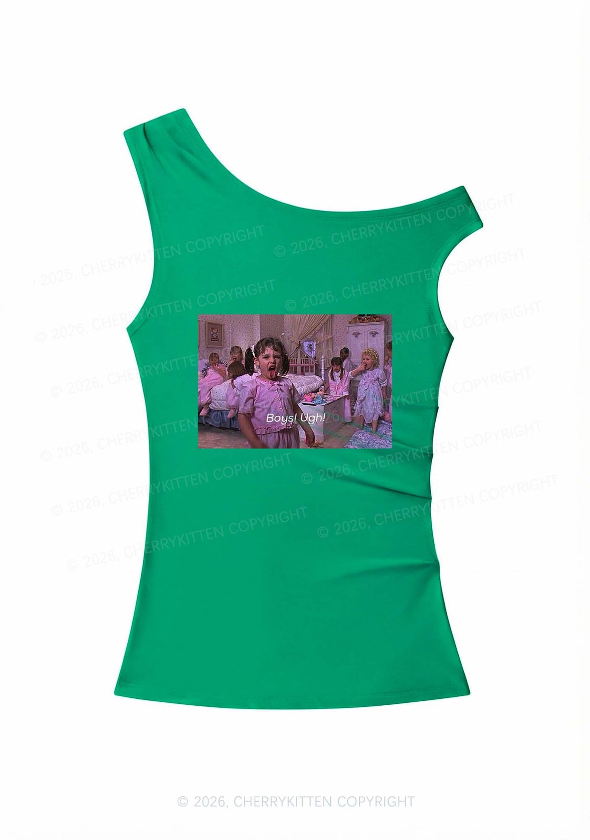 Boys Ugh Y2K Off Shoulder Tank Top Cherrykitten