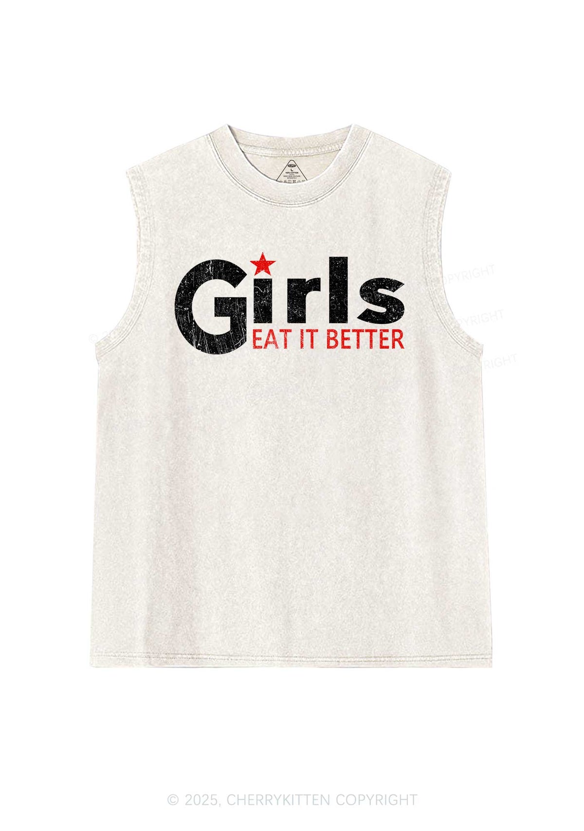 Girls Eat It Better Pride Y2K Washed Muscle Tank Cherrykitten