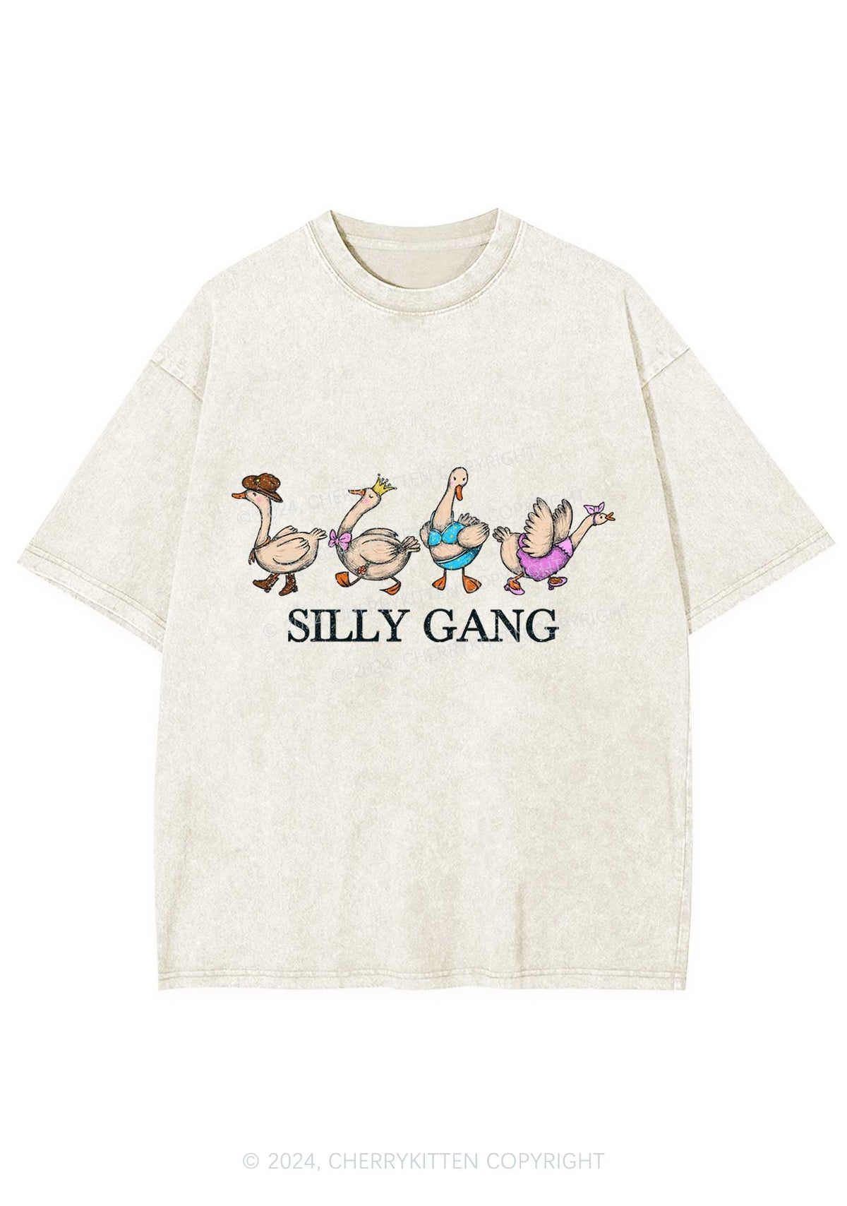 Silly Gang Y2K Washed Tee Cherrykitten
