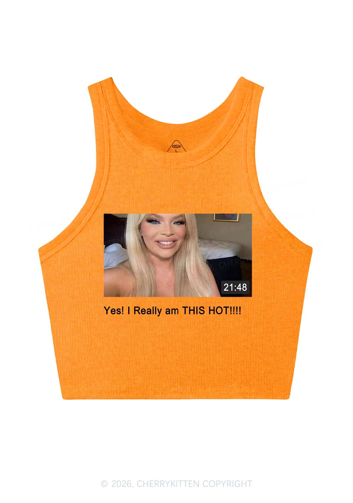 I Am Really Hot Y2K Crop Tank Top Cherrykitten