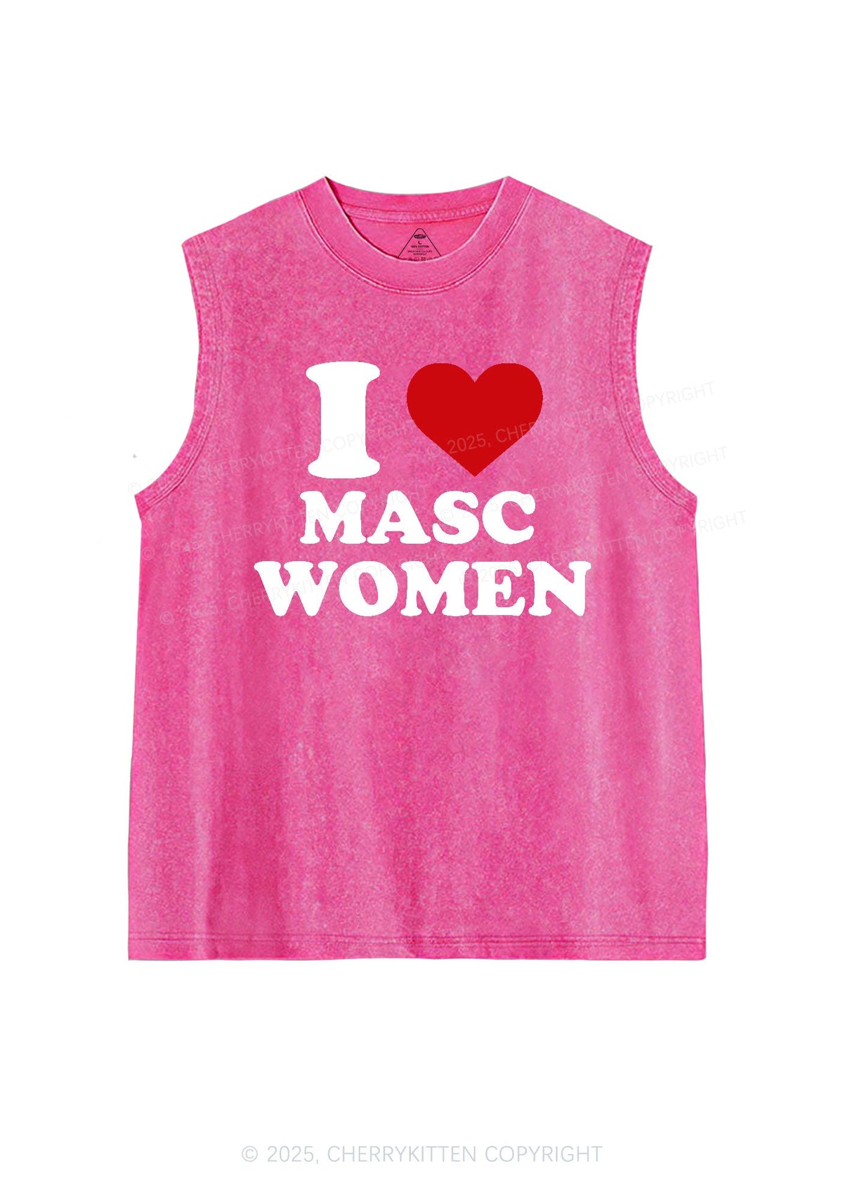 I Love Masc Women Pride Y2K Washed Muscle Tank Cherrykitten