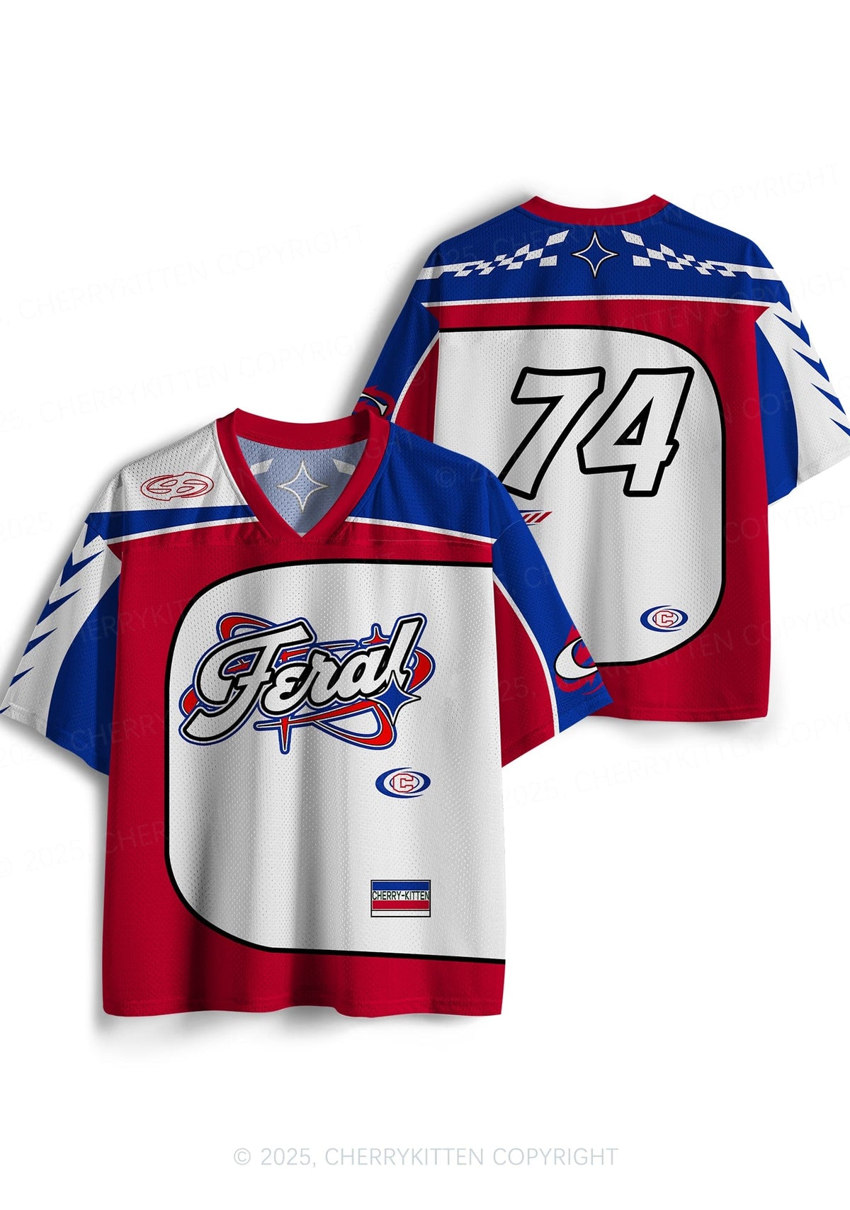 Custom Red Feral Y2K Sport Jersey Shirts Cherrykitten