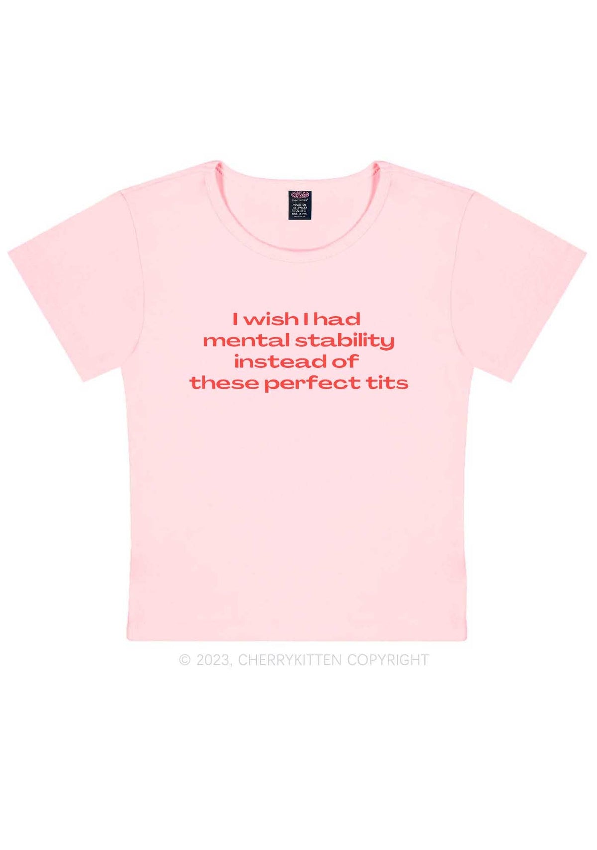 Mental Stability Y2K Baby Tee Cherrykitten