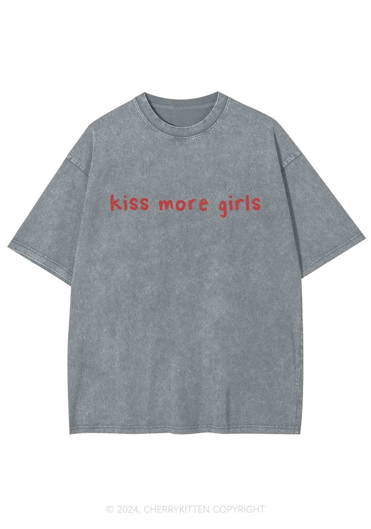 Kiss More Girls Y2K Washed Tee Cherrykitten