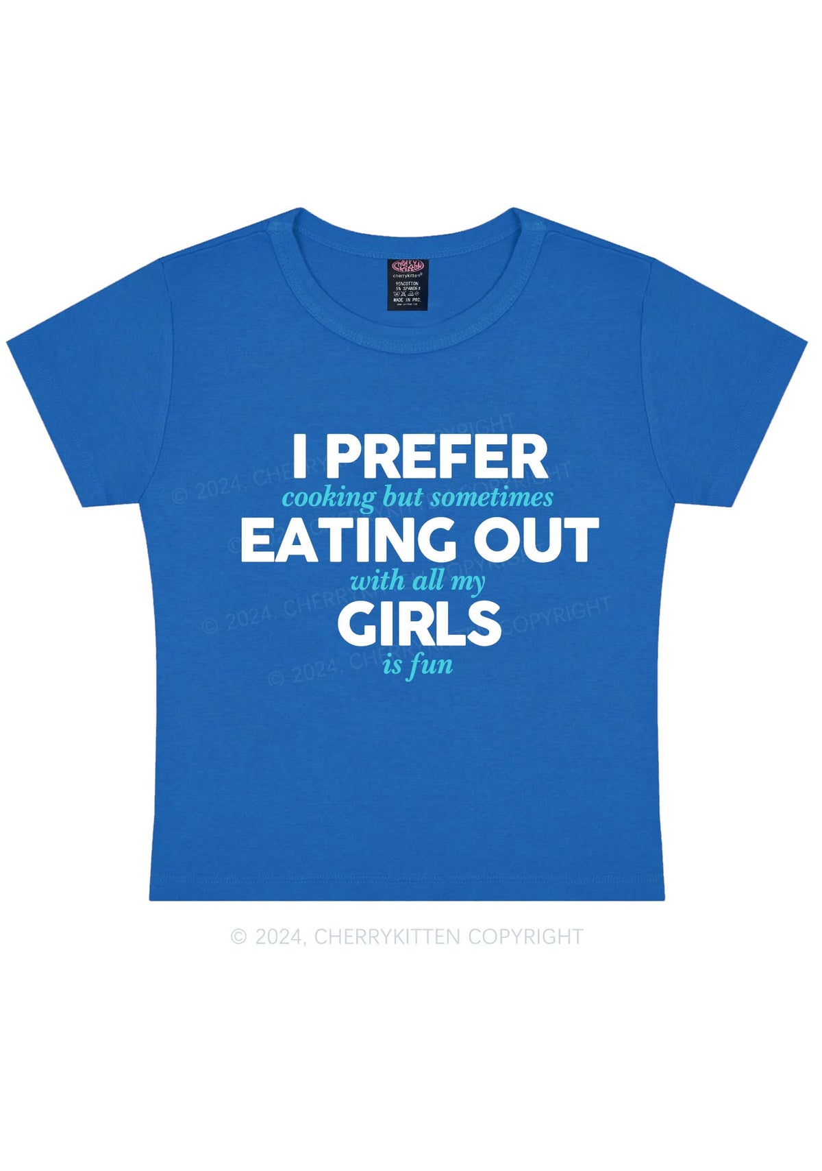 Prefer Eating Out Girls Y2K Baby Tee Cherrykitten