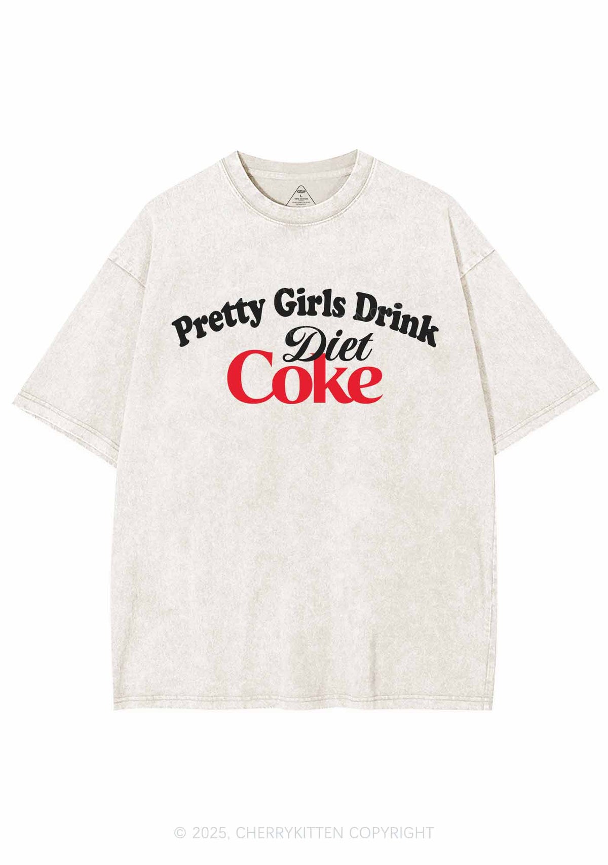 Pretty Girls Drink Diet Cola Y2K Washed Tee Cherrykitten