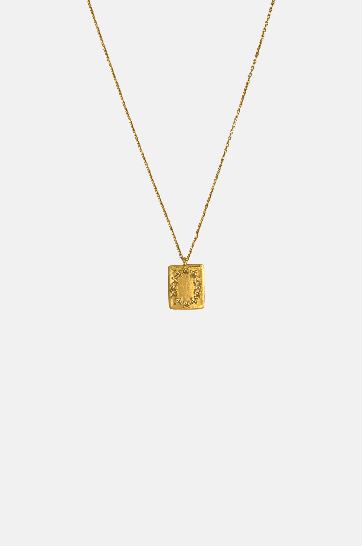 Clear Quartz L.B. Clock Mini Pendant Gold Necklace