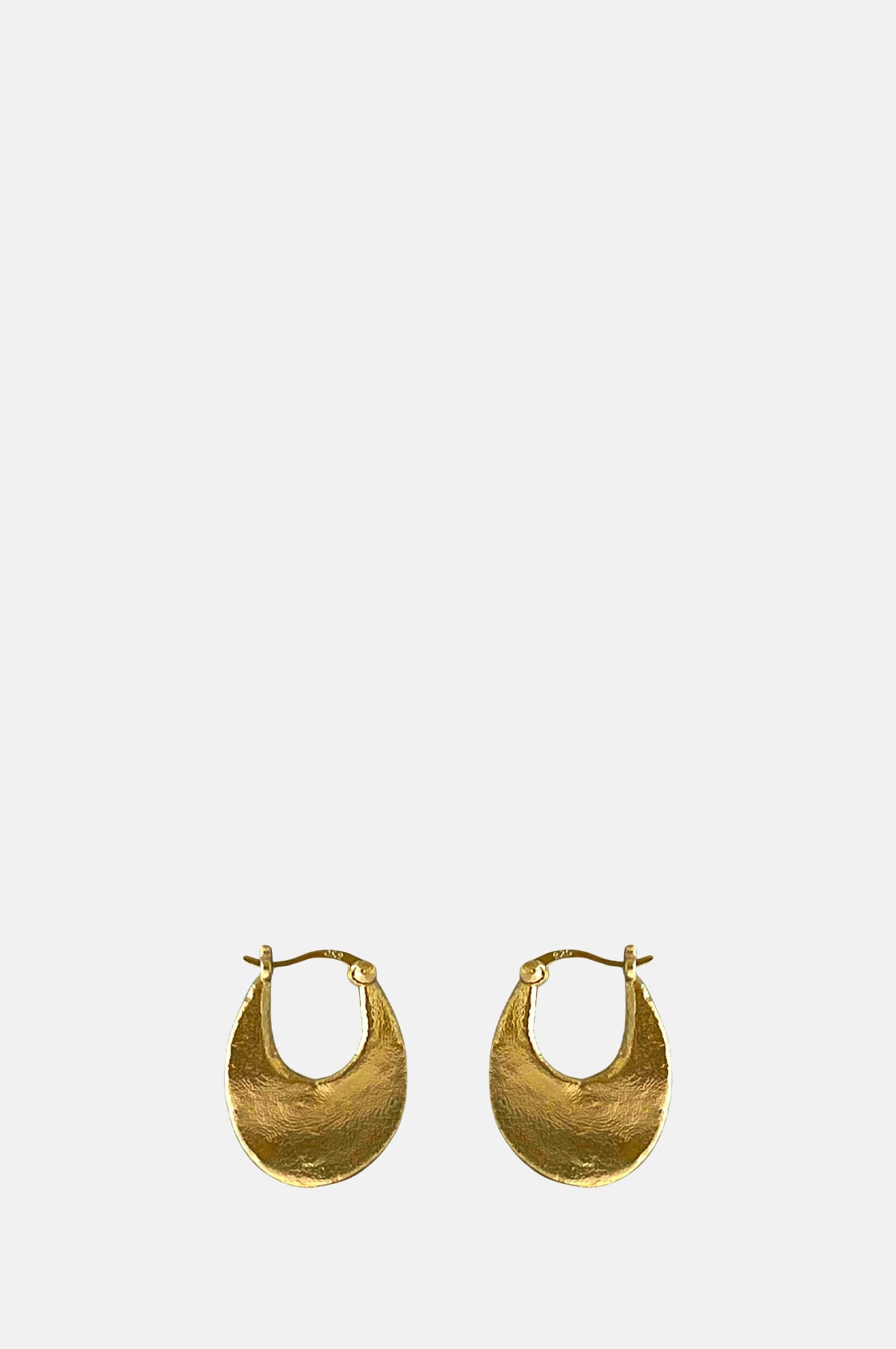 Oval Round Hole Gold Hoops