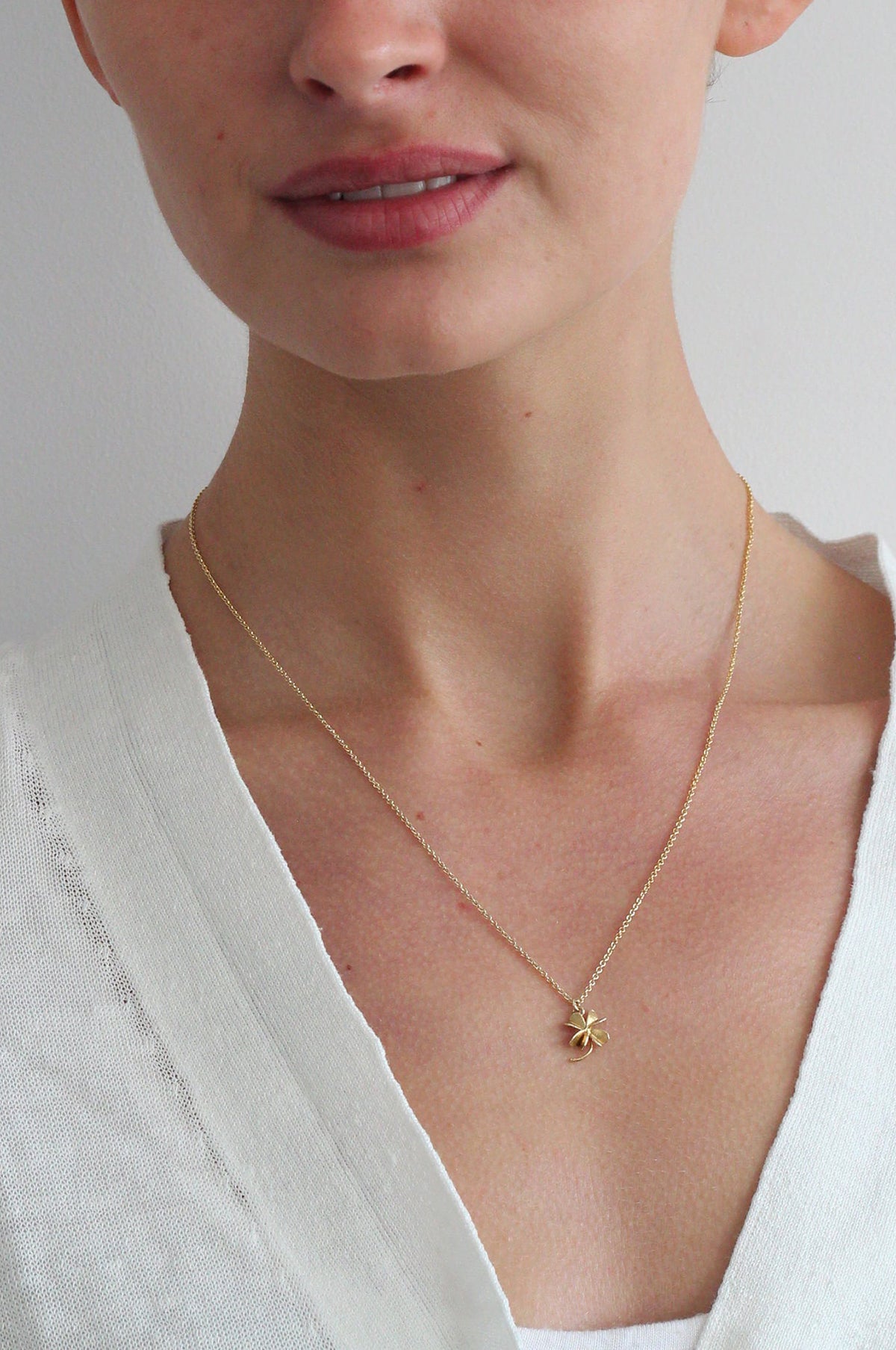 Baby Lucky Clover Necklace Gold