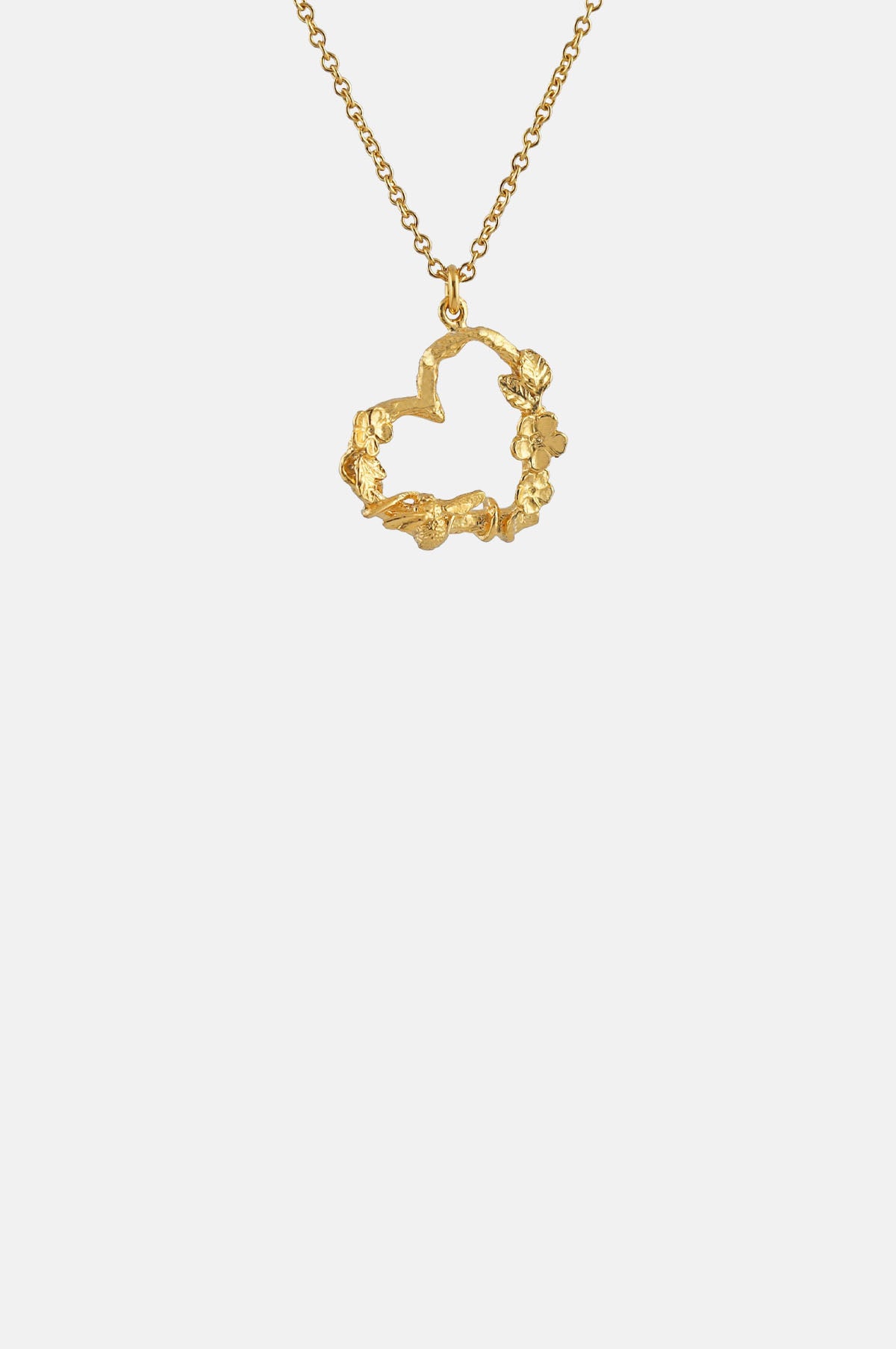 Floral Heart Necklace with Itsy Bitsy Bee Gold