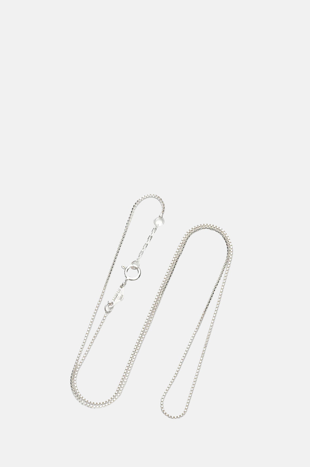 Silver Box Chain Necklace 42cm