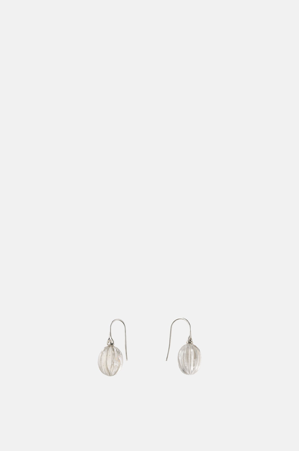 Clear Quartz Rounded Ridge Earrings