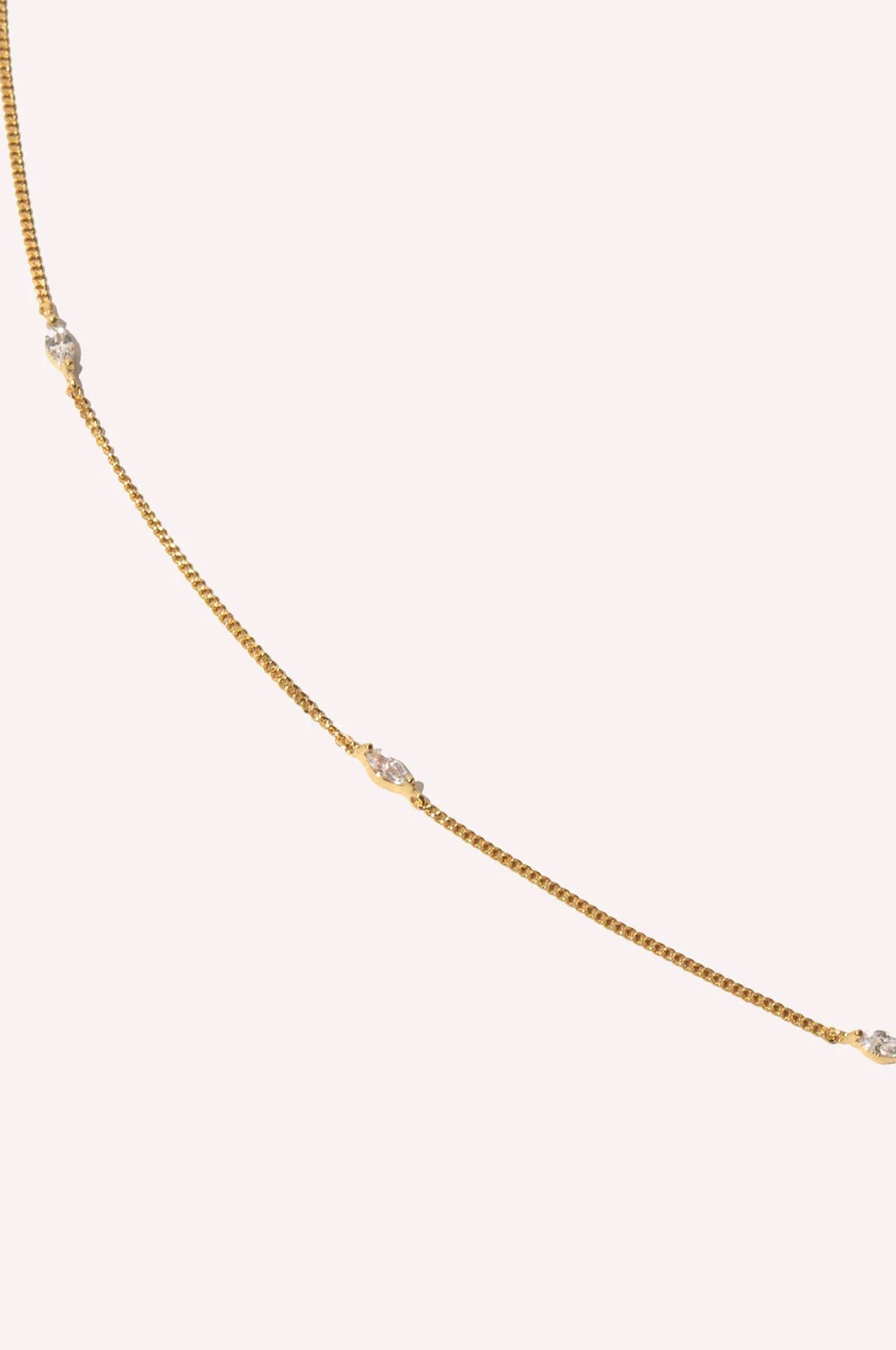 Navette Crystal Necklace in Gold