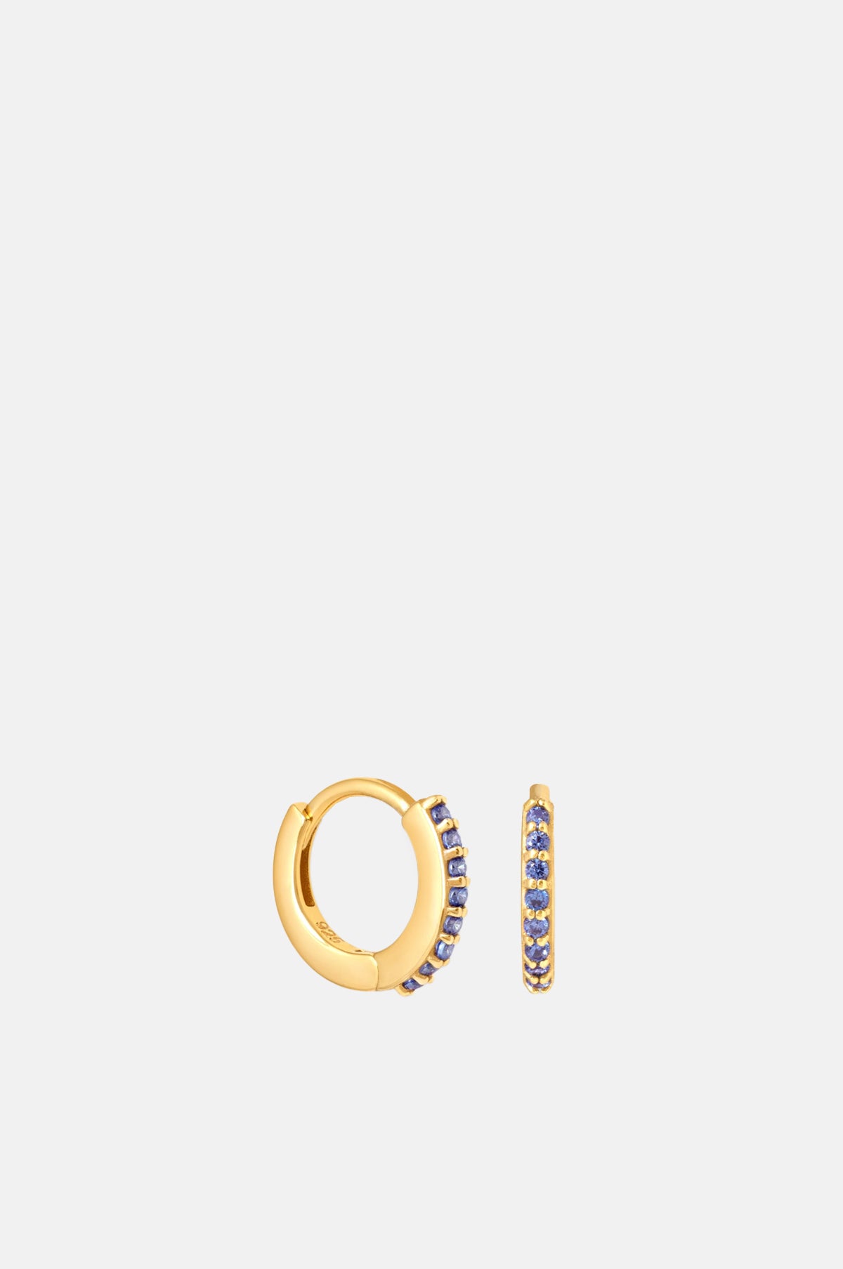 Tanzanite Birthstone Huggies in Gold