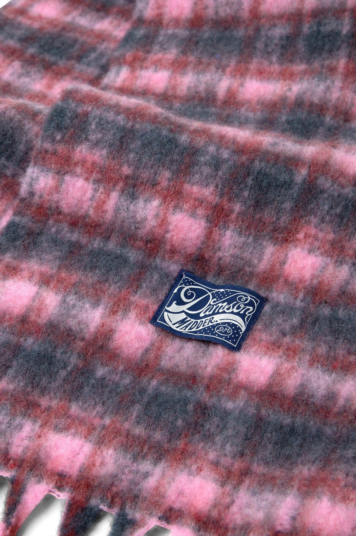 Brushed Fluffy Scarf Magenta Check