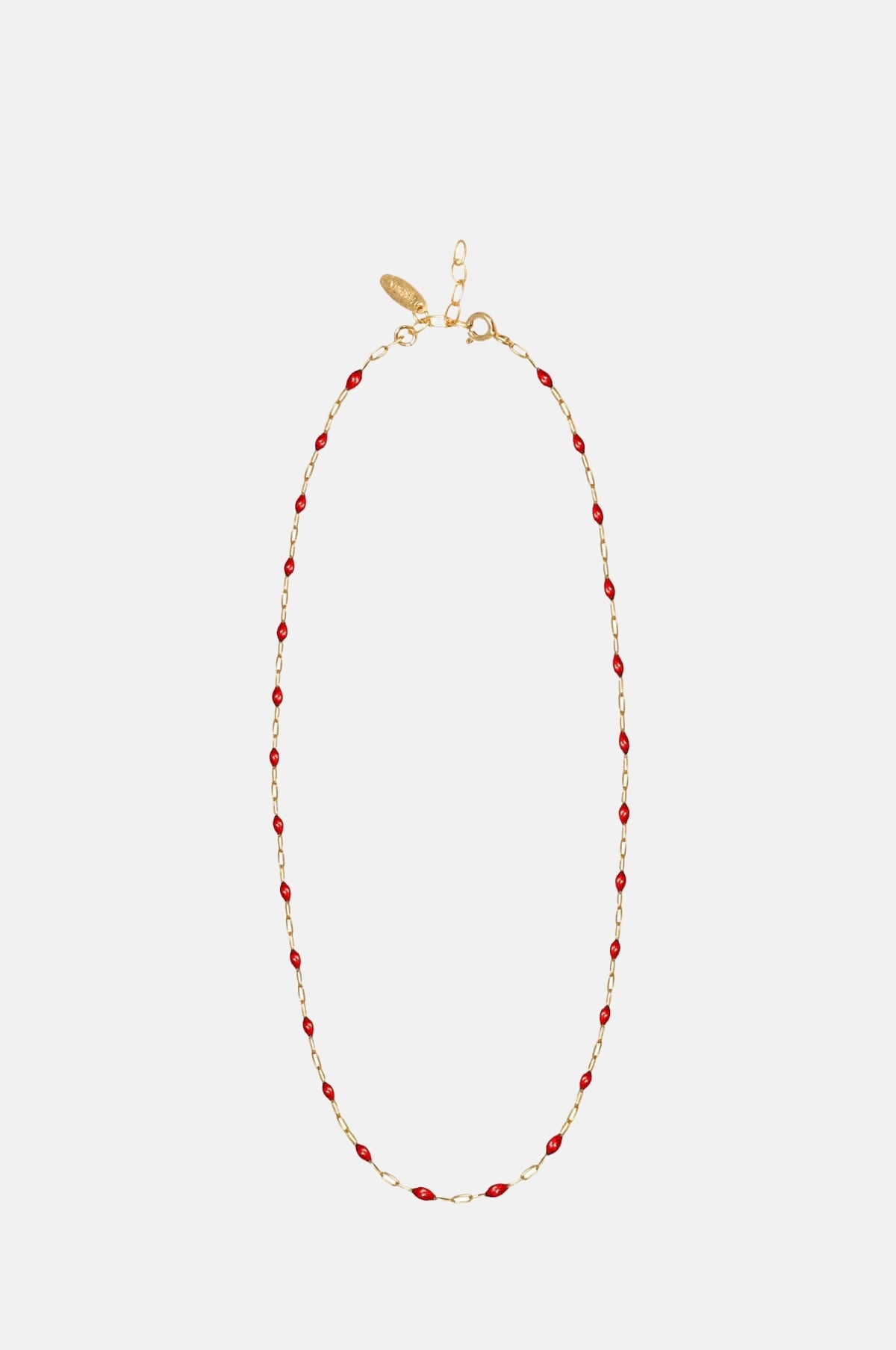 Red Enamel Chain Necklace 50cm