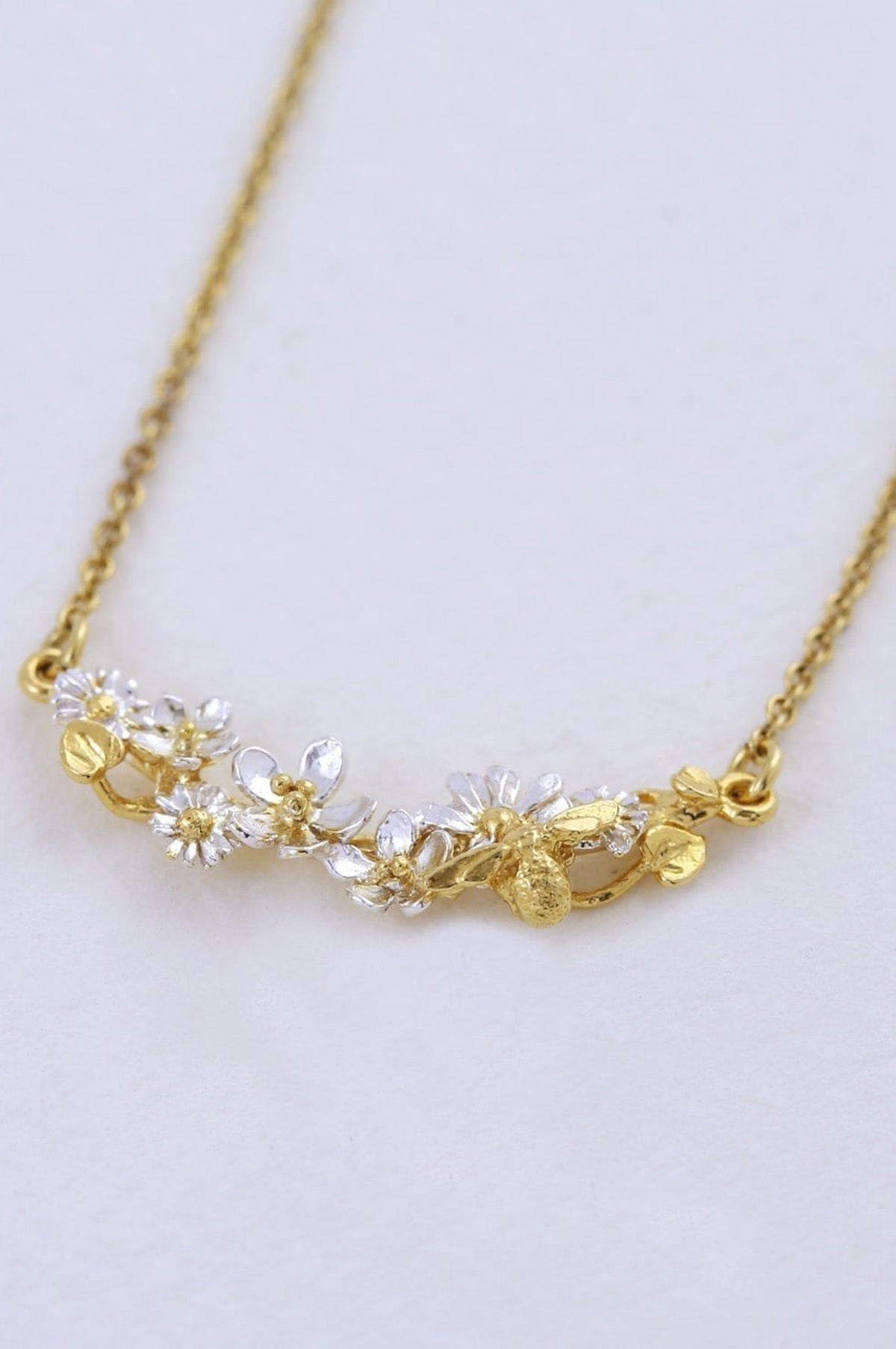 In-Line Garden Gathering Necklace with Itsy Bitsy Bee