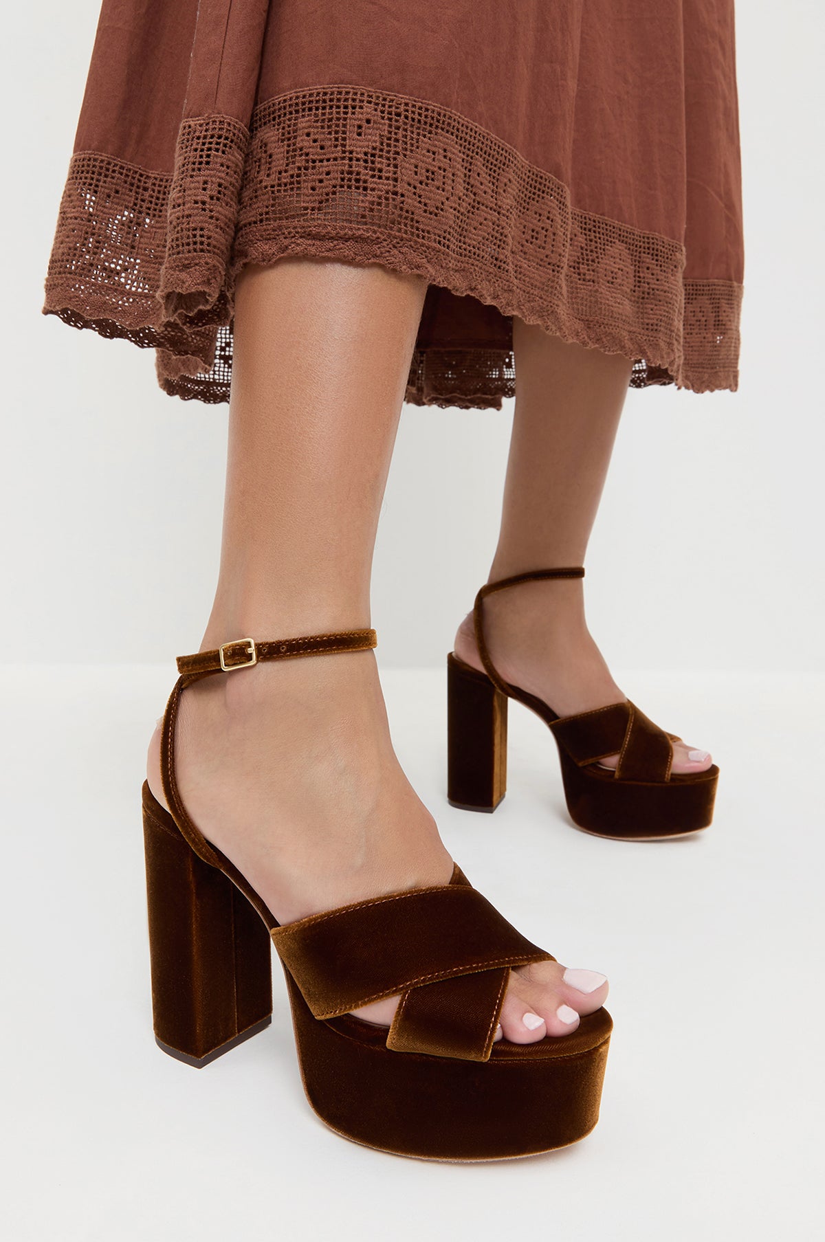 Loretta Platform Sandal Dark Brown