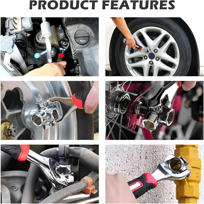 Universal Wrench 52 in 1 Socket Wrench Multifunction Wrenches Tool with 360° Rotating Head