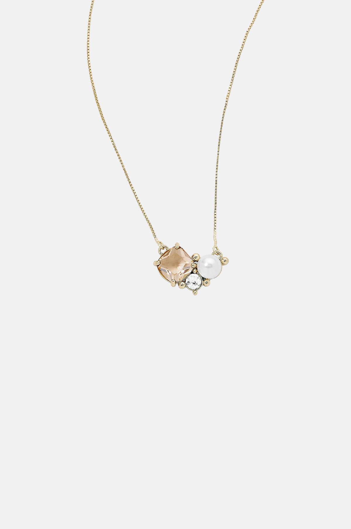 Sadie Ox Gold/Blush Pendant Necklace