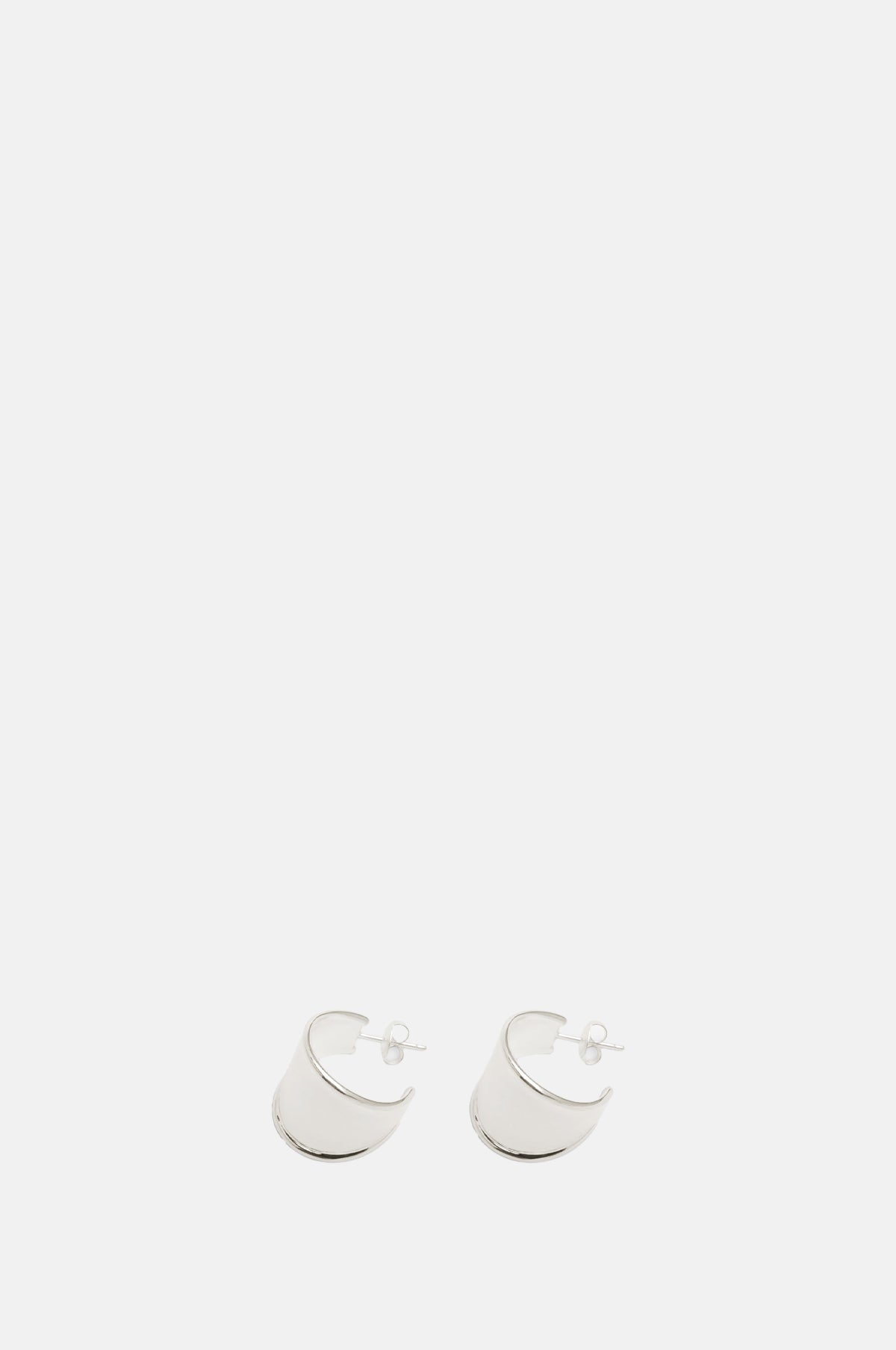 Contour Hoop Silver Earrings