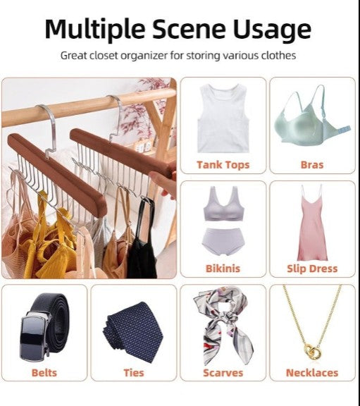 Multi Hook Coat Racks 360 Degree Space Saving Hangers