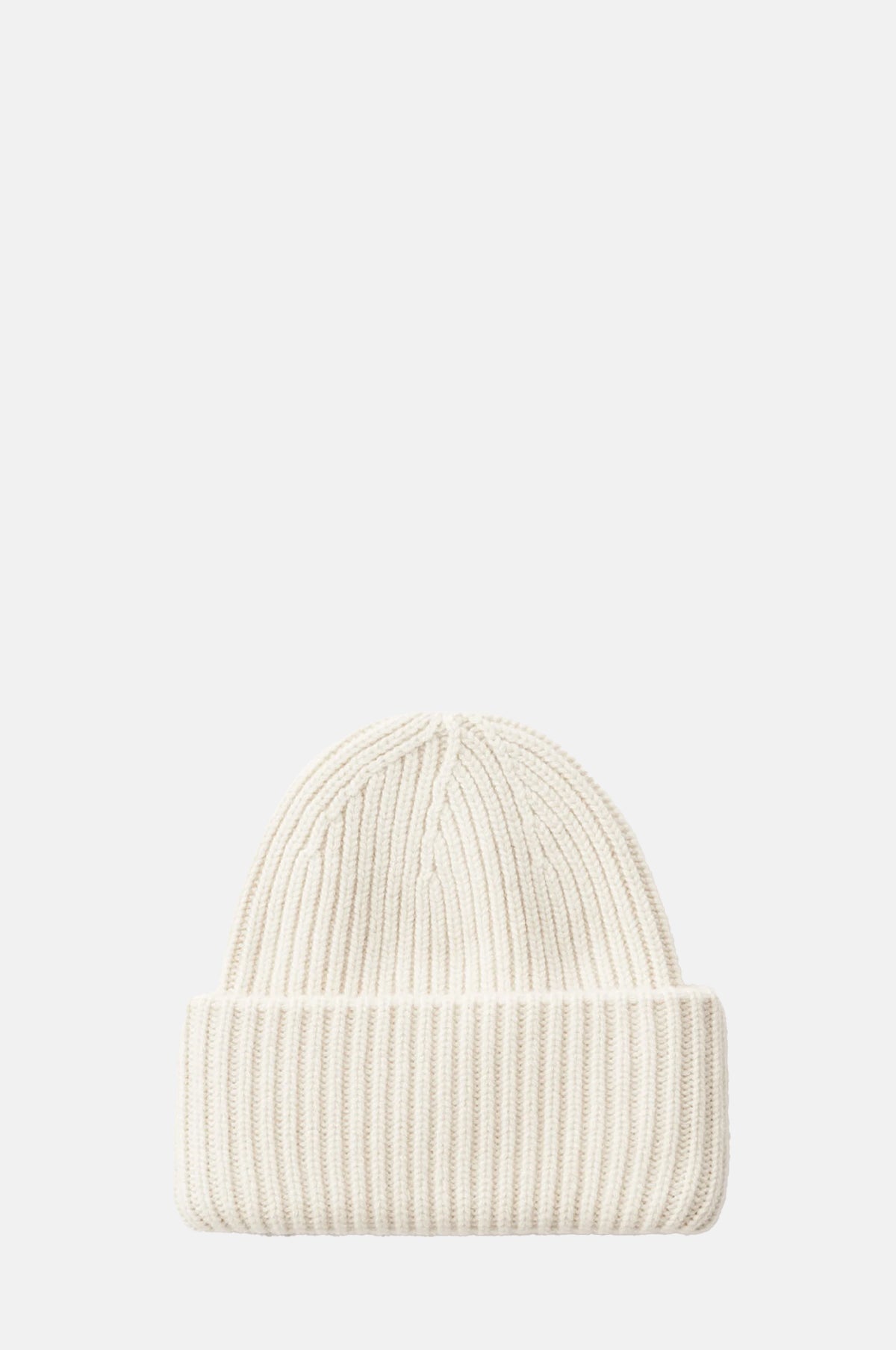 Ribbed Beanie Feather White