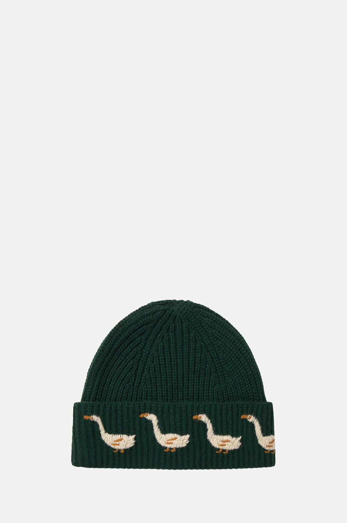 Geese Beanie Ink Blue