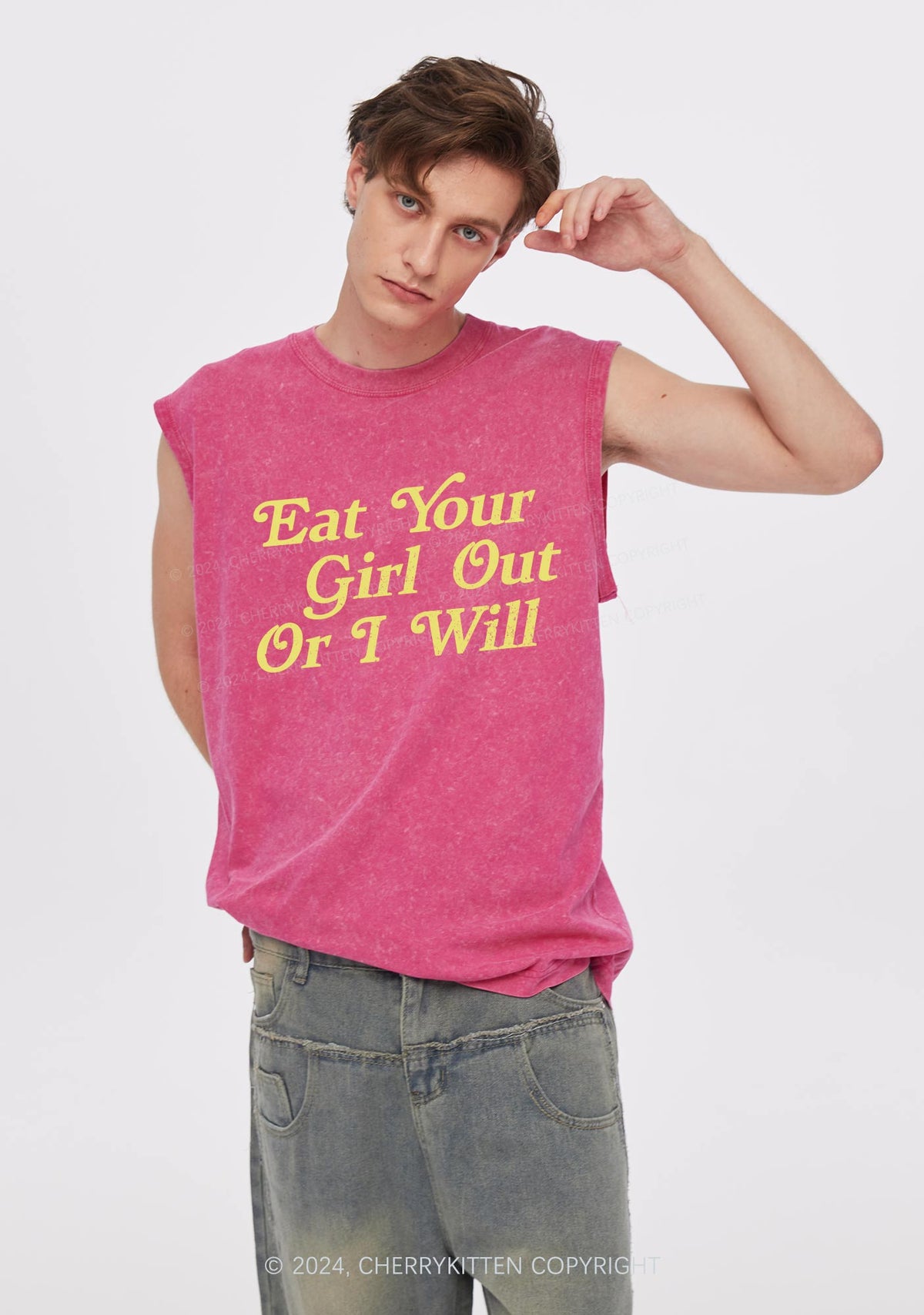 Eat Your Girl Out Y2K Washed Tank Cherrykitten