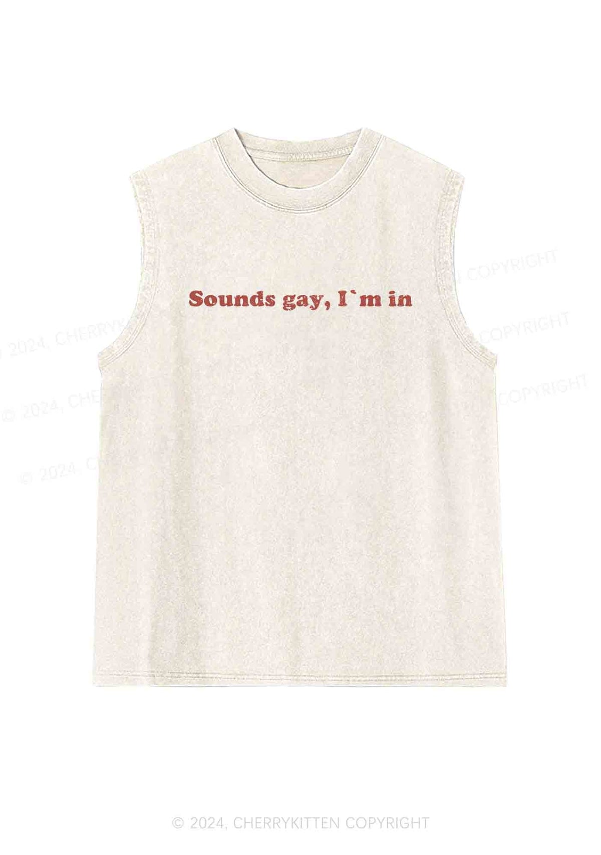 Sounds Gay Y2K Washed Tank Cherrykitten