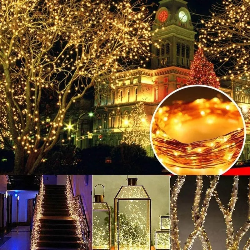 2-Pack 80FT Solar String Lights, 240 LED Waterproof Outdoor Fairy Lights with 8 Modes