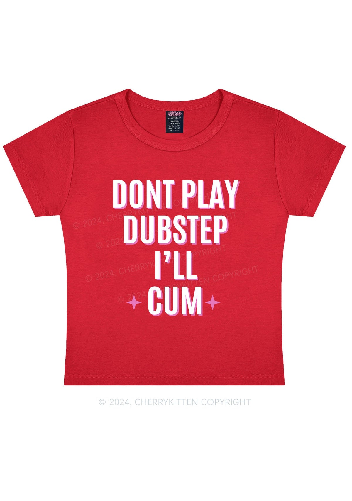 Dont Play Dubstep Y2K Baby Tee Cherrykitten
