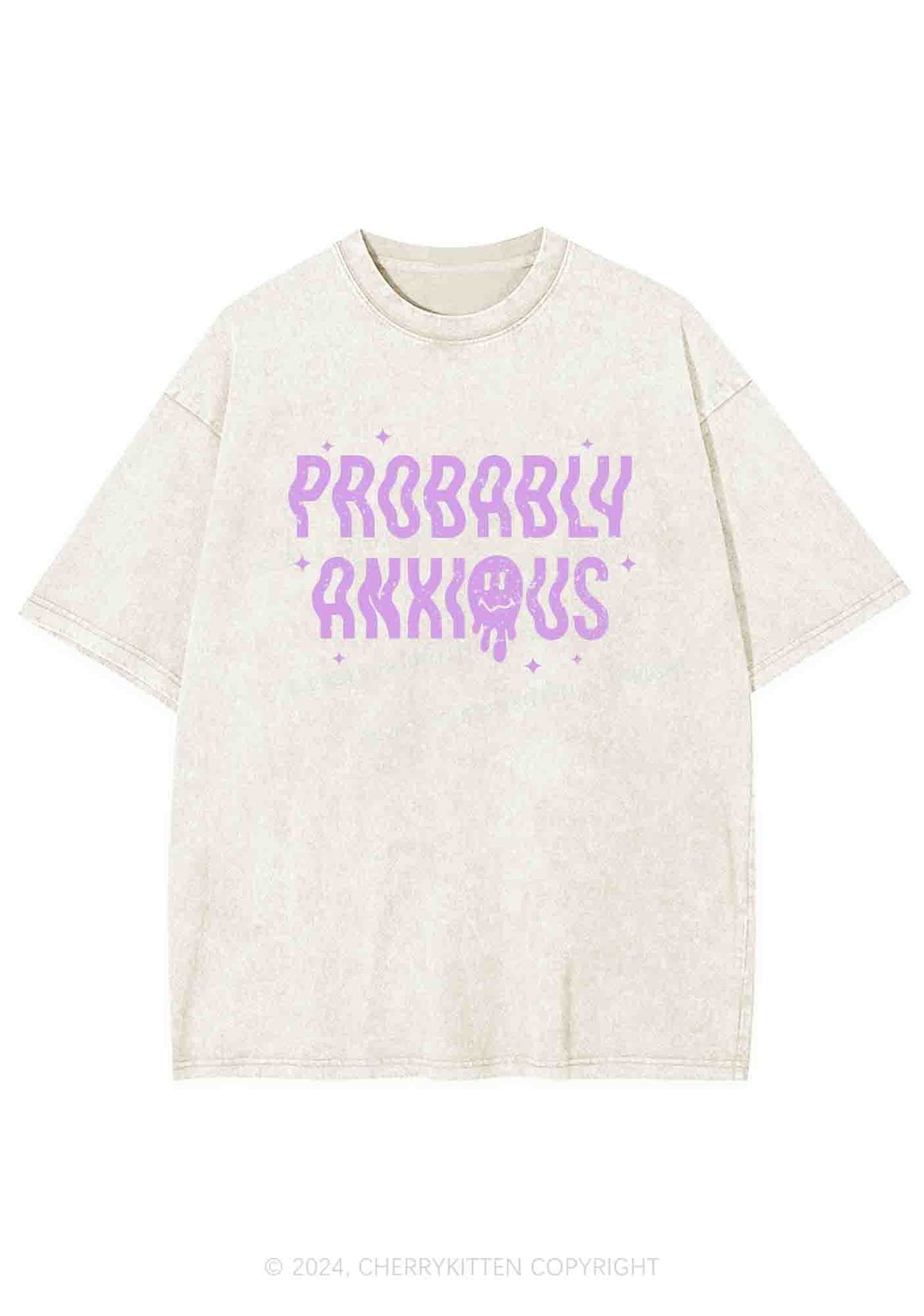 Probably Anxious Grimace Y2K Washed Tee Cherrykitten