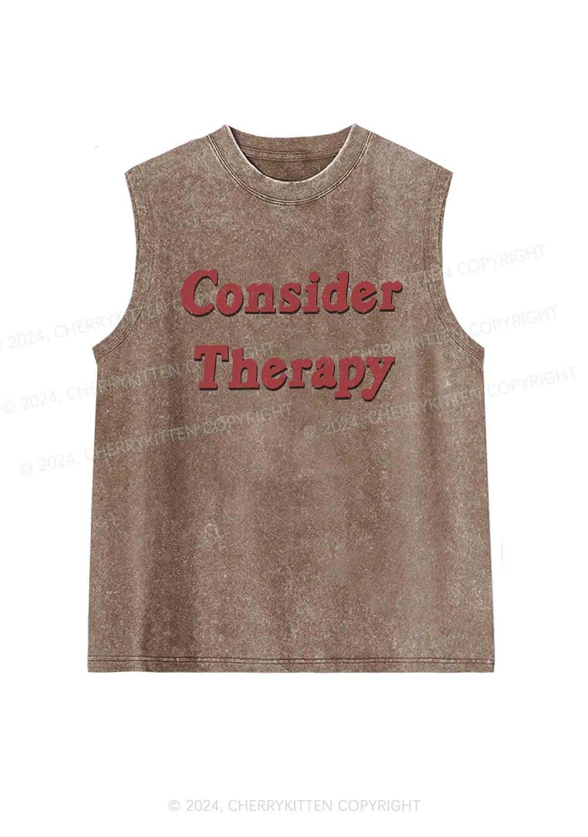 Consider Therapy Y2K Washed Tank Cherrykitten