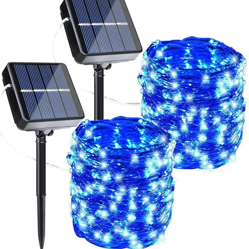 2-Pack 80FT Solar String Lights, 240 LED Waterproof Outdoor Fairy Lights with 8 Modes