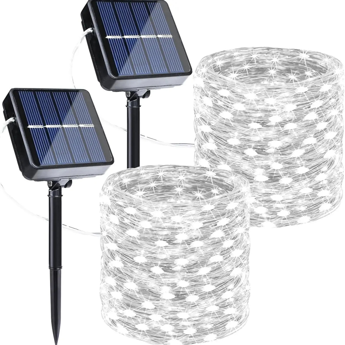 2-Pack 80FT Solar String Lights, 240 LED Waterproof Outdoor Fairy Lights with 8 Modes