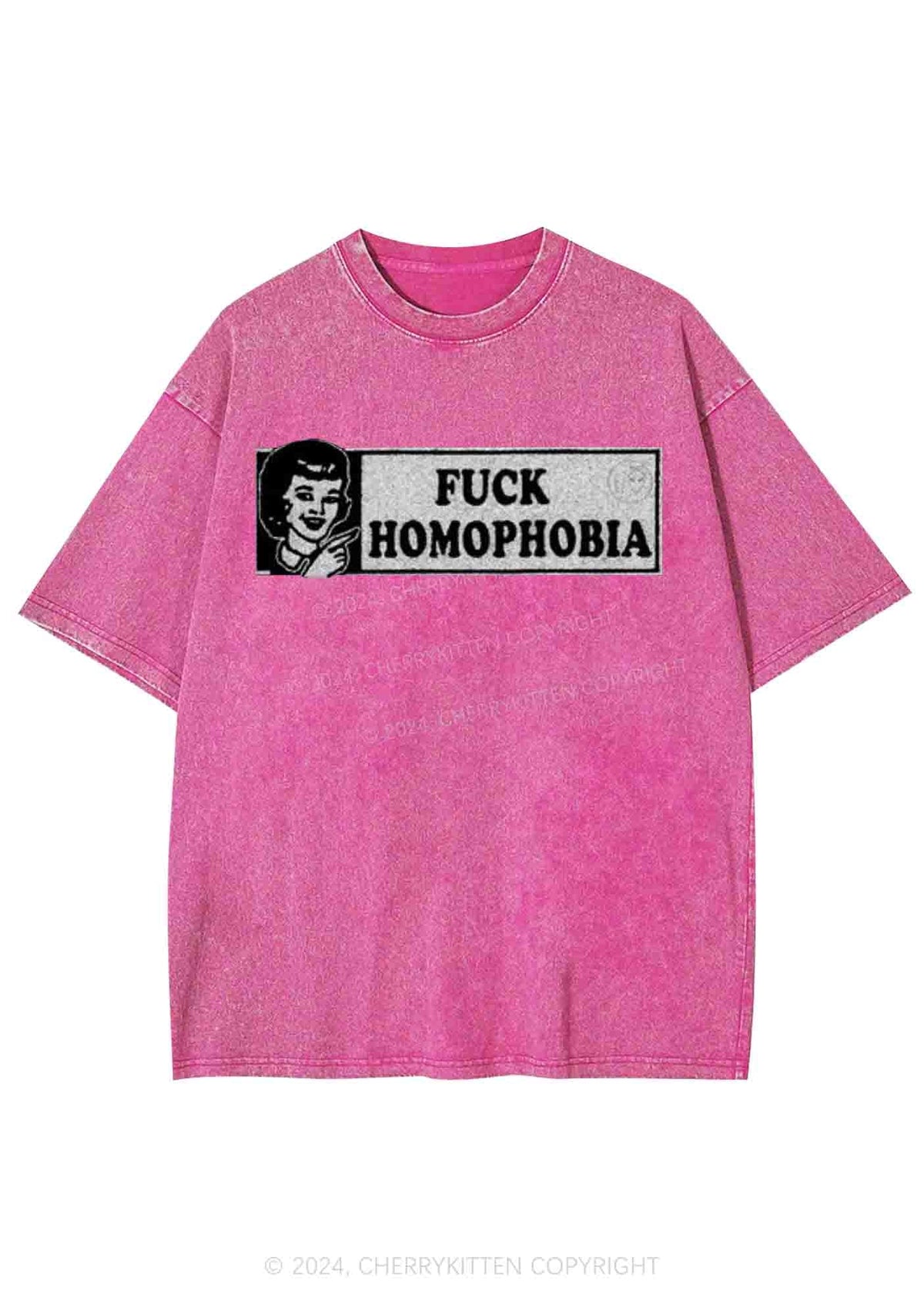 Fxxk Homophobia Y2K Washed Tee Cherrykitten