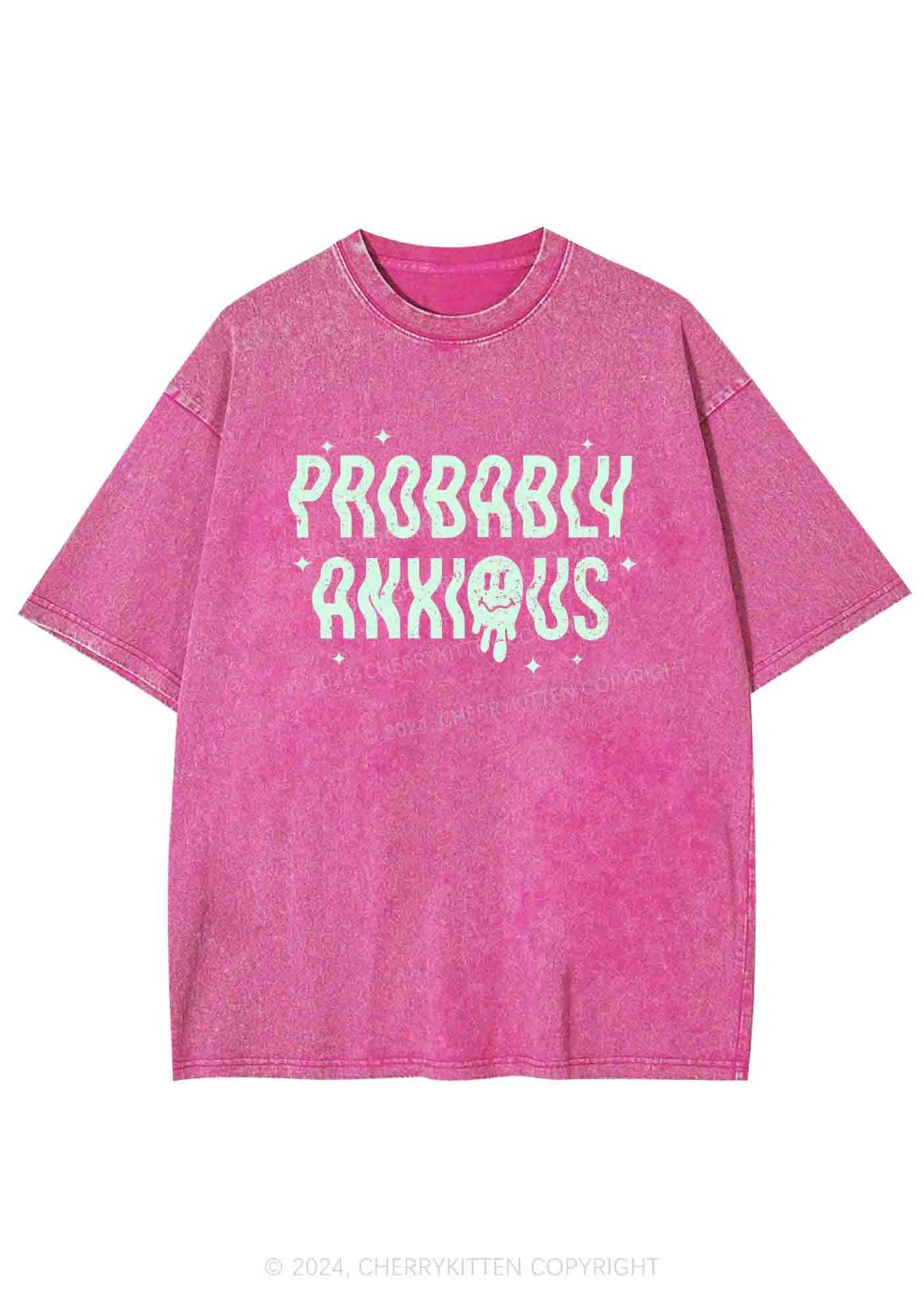 Probably Anxious Grimace Y2K Washed Tee Cherrykitten