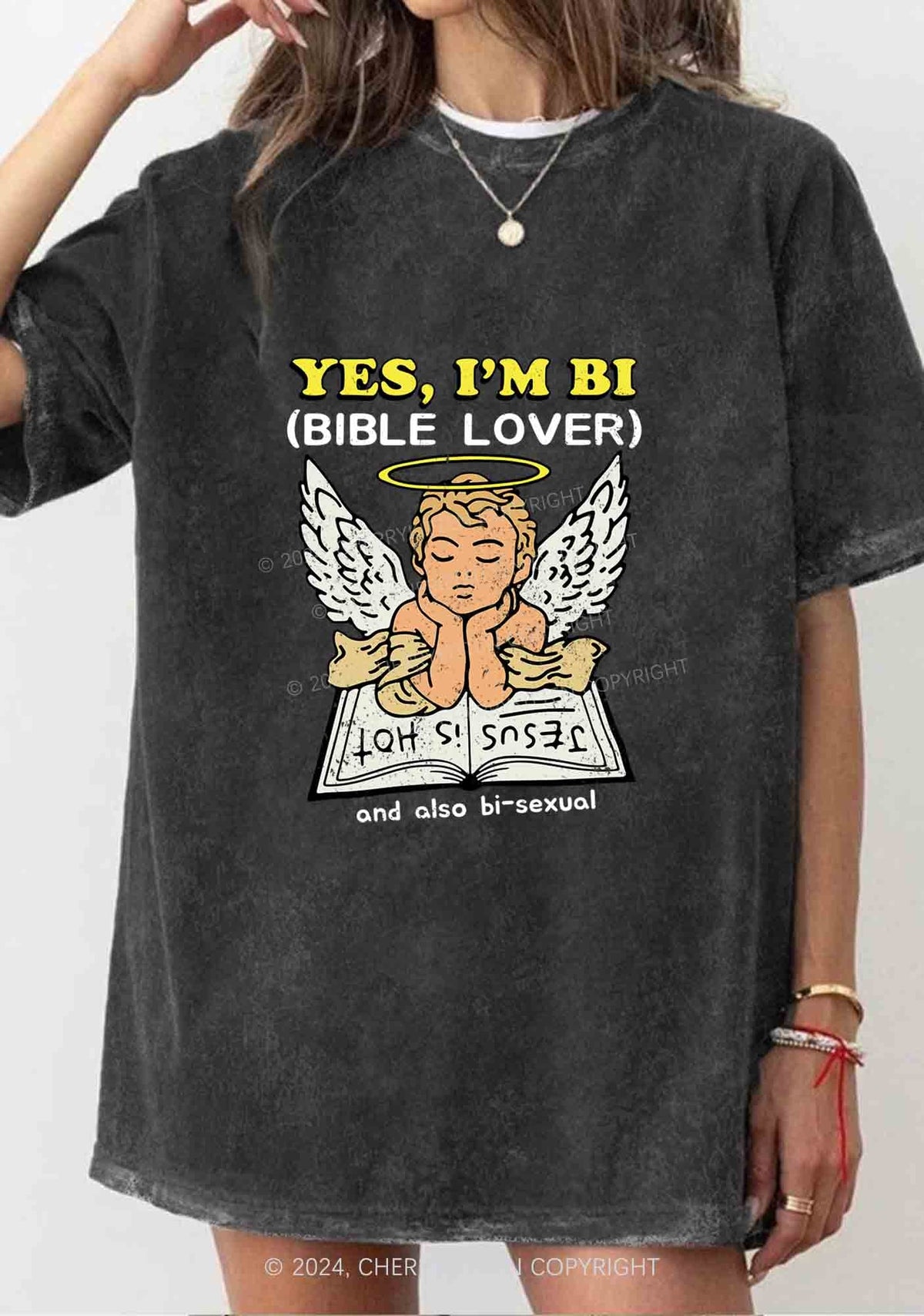 Bible Lover Y2K Washed Tee Cherrykitten