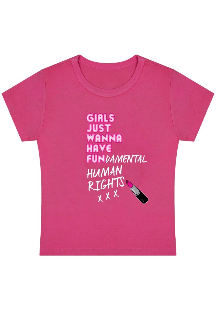 Girls Just Wanna Have Fun Y2K Baby Tee